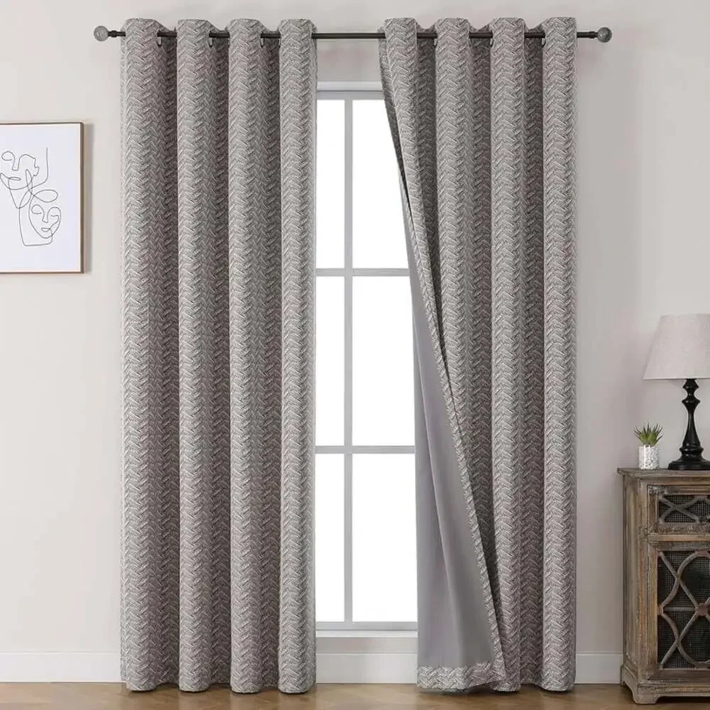 BULLPRINCESS Dark Grey Blackout Curtains, 2 Panels